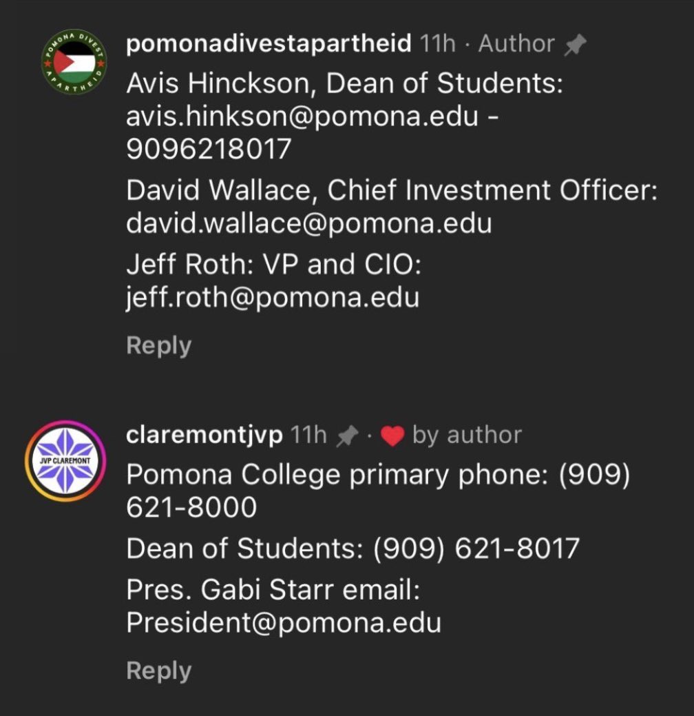 CALL TO ACTION: Flood the inbox/phone lines of Pomona College with the following demands - President Gabi Starr must RESIGN after calling in a riot squad to arrest students - DROP THE CHARGES & REVOKE THE SUSPENSIONS - DIVEST NOW president@pomona.edu (909) 621-8131