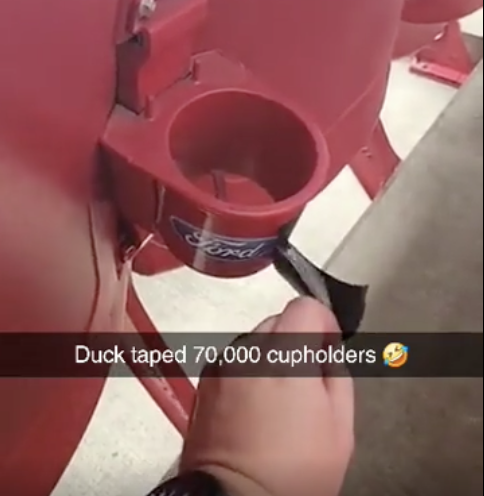 This is amazing via @redditCBB: Ford is a sponsor of the Arizona Cardinals but NOT the Final Four, so the NCAA had State Farm Stadium put duct tape over all 70,000 cup holders with the Ford logo on them for tonight. 😂