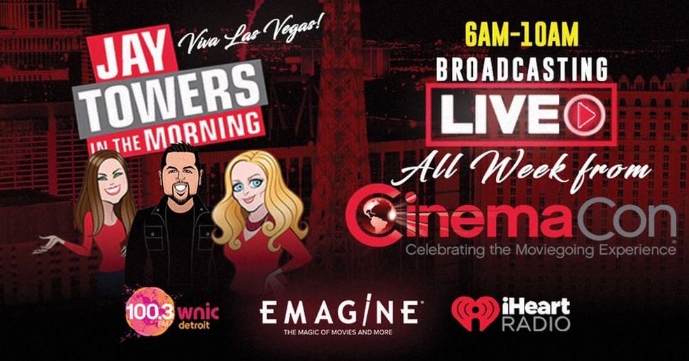 LIVE from @CinemaCon starting Tuesday Morning on @1003WNIC with @EmagineTheatres!