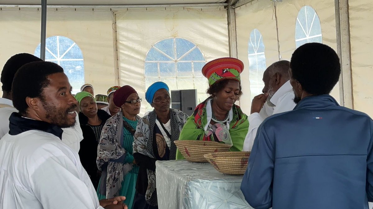 ABC_AbantuBatho's tweet photo. Dr Makhosi Khoza, deputy president of the ABC, receives her blessings from the Nazareth church. This was during a prayer service held in Greytown, KwaZulu Natal. #VoteABC2024 #FreeKZN #Election2024 https://t.co/poUgC9cmuK