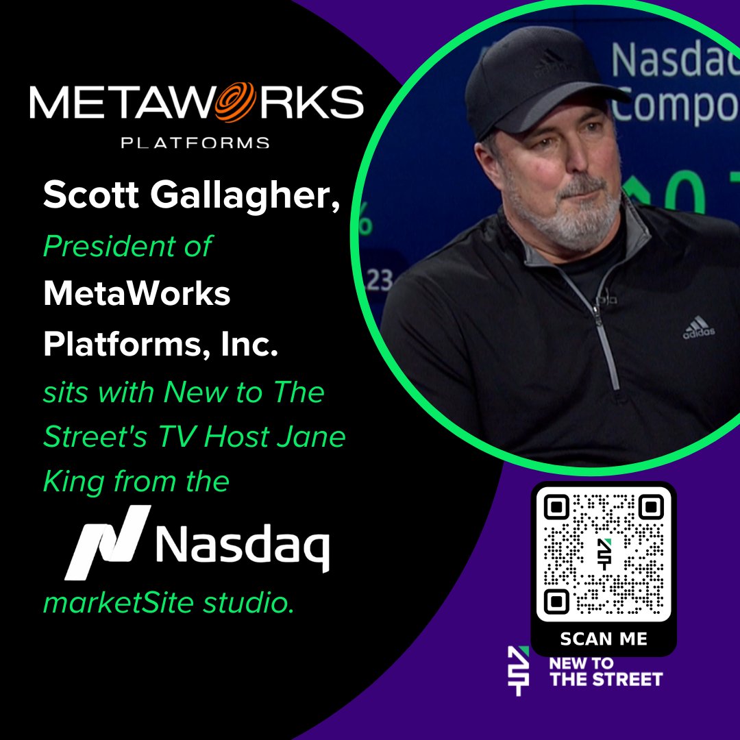 🌟 Scott Gallagher, President of @mwrkplatforms , is live from the Nasdaq MarketSite studio, joining New to The Street's TV Host @MarketJane for an exclusive interview! 🎙️ Don't miss the insights straight from the source. Tune in for the inside scoop! @vincemedia1 ➡️​➡️Don't