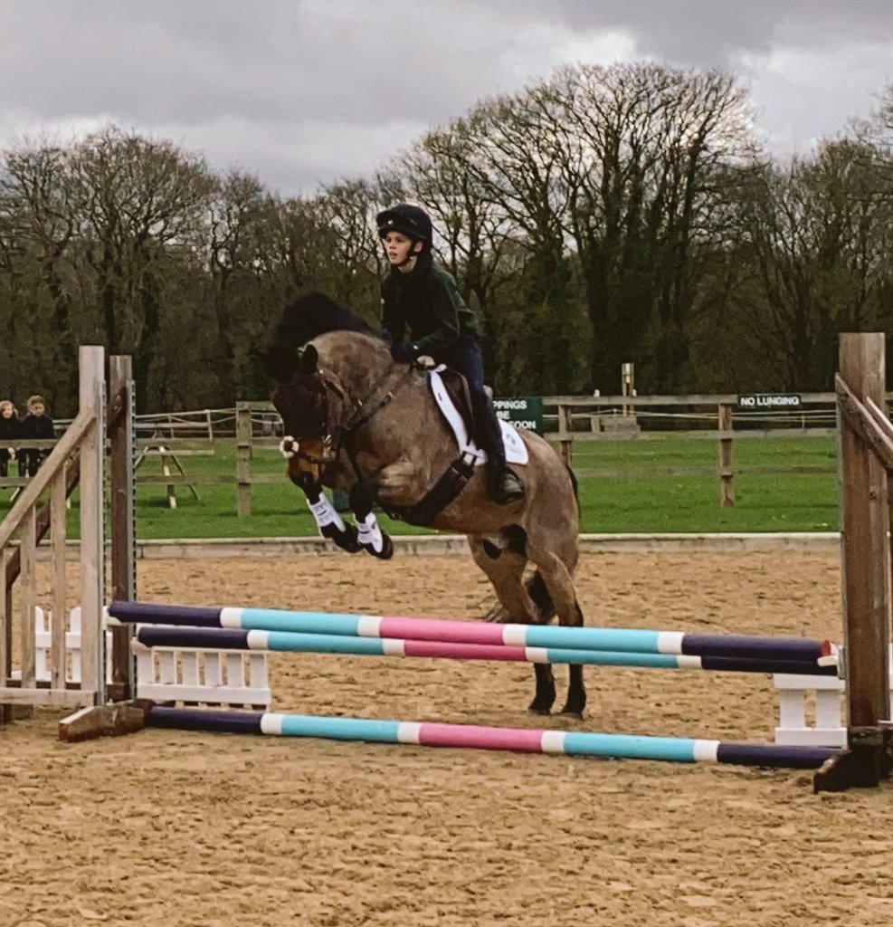 Tom training at Somerford Park - always making the most of his time.
