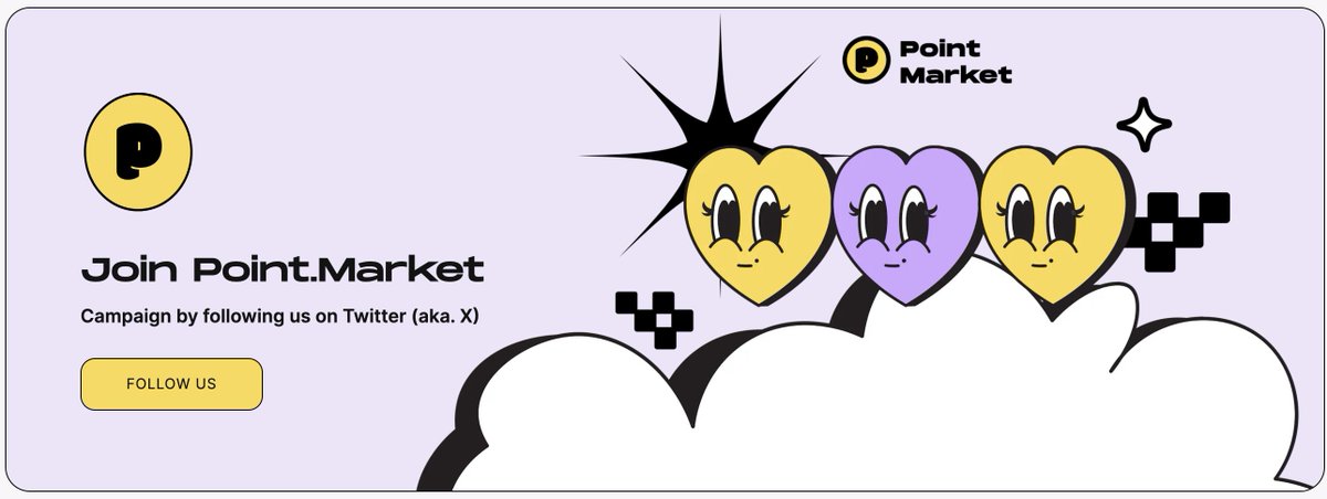 🎉 $POINT Token Giveaway! 🚀

✅ Follow us 
❤️ Like &amp; RT this tweet 
👥 Tag 3 Friends
4️⃣ Join Telegram 👉 t.me/point_market
📝 Drop your ERC20 address

Be in to WIN! 🌟 Lucky winners soon. 🔥 
#CryptoGiveaway #Giveaway #Airdrops