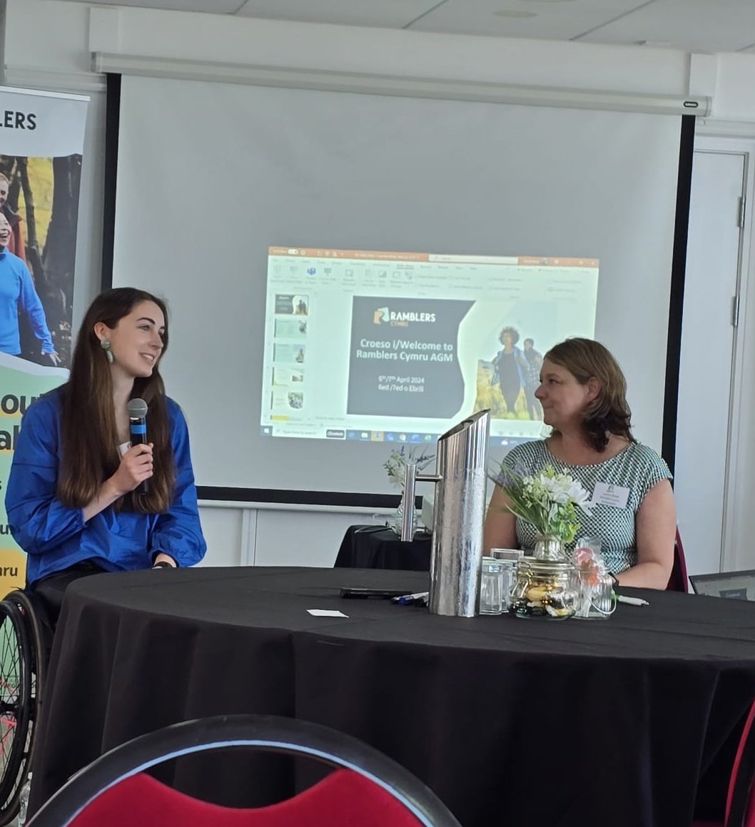 I really enjoyed being interviewed by the wonderful @LeanneWood at @RamblersCymru's AGM today about why access to nature for all matters and the barriers to accessing our paths. Thanks for having me @RamblersCymru 🏴󠁧󠁢󠁷󠁬󠁳󠁿