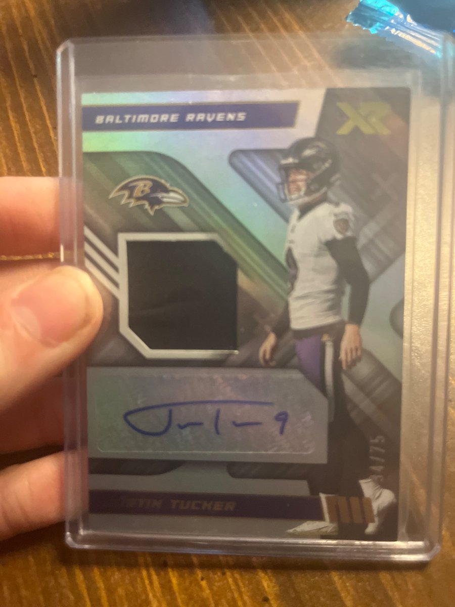 BrycePosey5's tweet photo. @LAcarddude Justin Tucker patch auto /75 https://t.co/rQfgRXb664