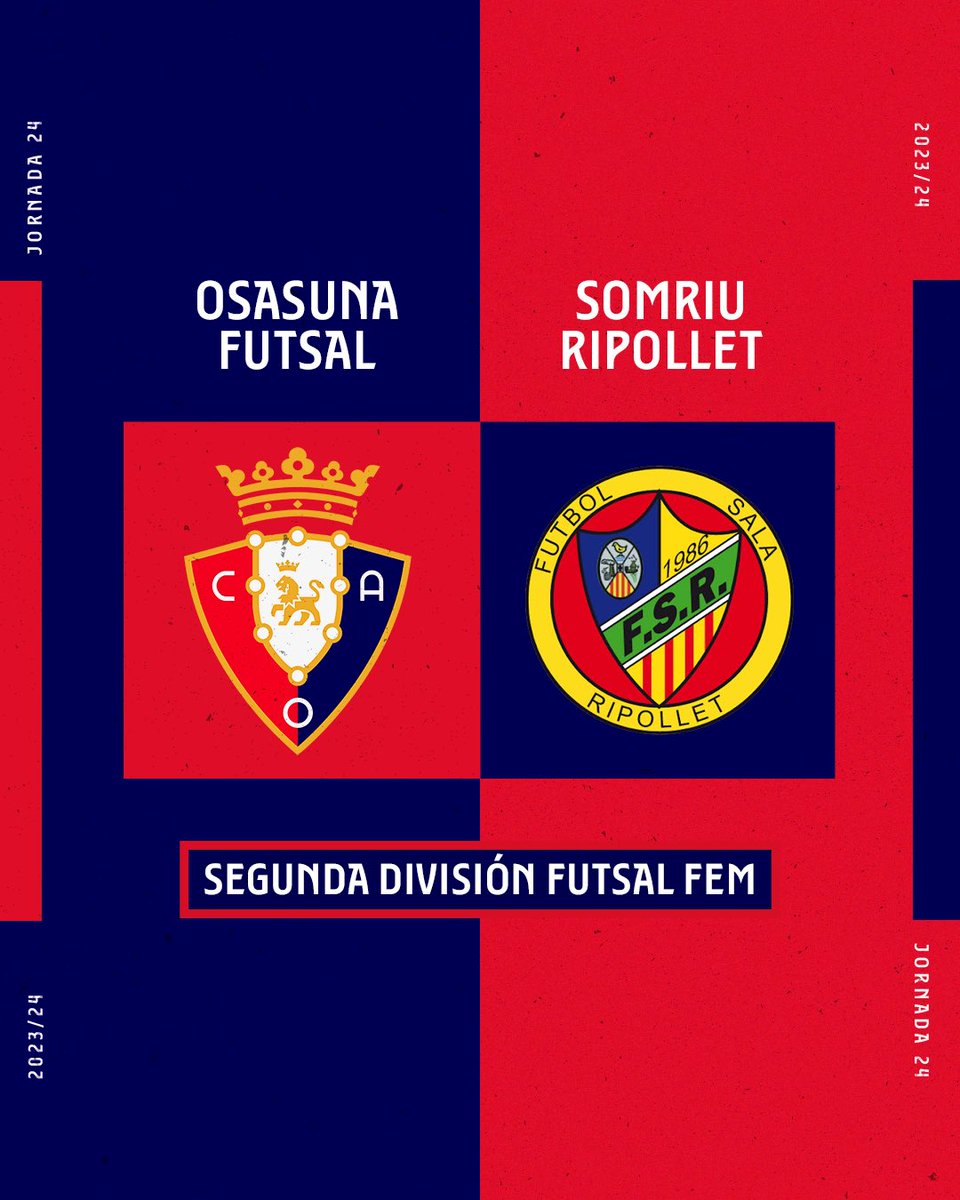 ⚽️ #OsasunaFutsal ha vencido esta tarde 4-2 al Somriu Ripollet.

👏 ¡Buen trabajo, rojillas!