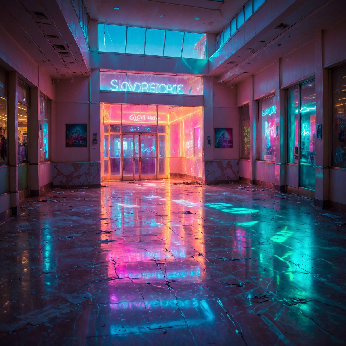 aesthescapades's tweet image. Lost in the luminous labyrinth of life. 🌆✨ #UrbanJungle #NeonReflections #CityLights #MallMemories #mallsoft #vaporwave