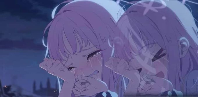 「crying with eyes open pink hair」 illustration images(Latest)