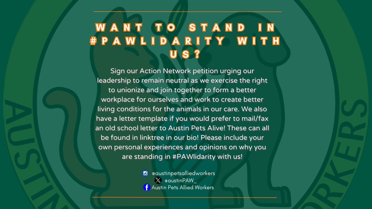 Austin Pets Allied Workers (APAW) tweet media
