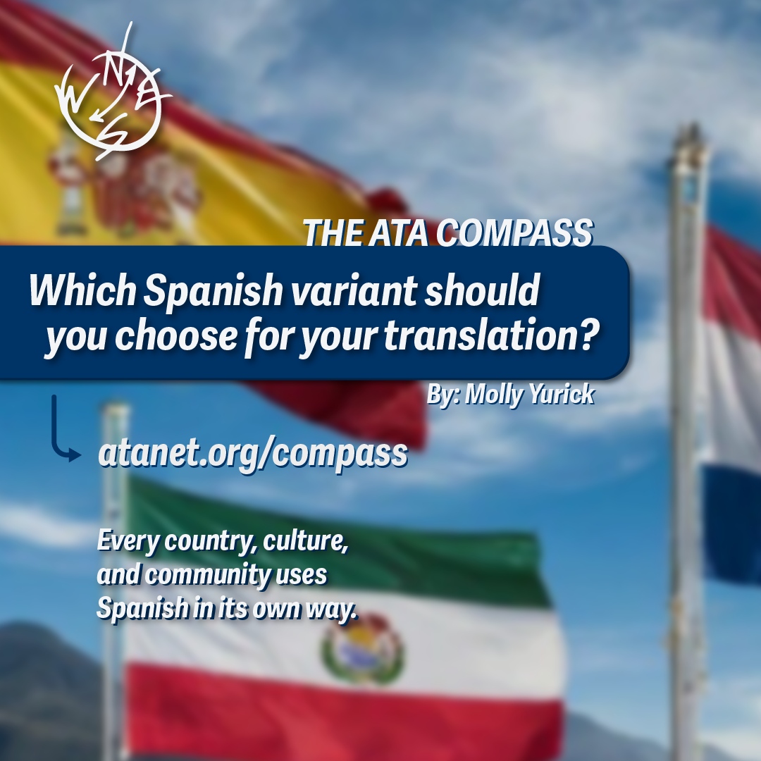 With an estimated 500 million native speakers and being the official language of 21 countries, which Spanish variant should you choose for your translation? 🤯 Find out on the ATA Compass Blog ➡️ atanet.org/client-assista…
.
.
.
#Spanish #SpanishTranslation #ATABlogs #xl8 #atanet