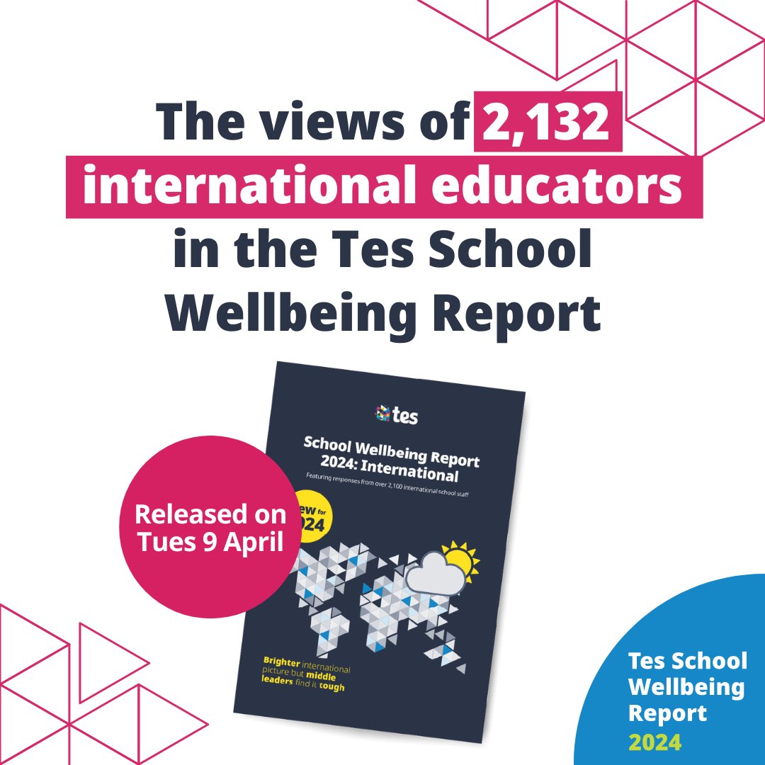 Our International School Wellbeing Report is released on Tuesday 🚨 We've compiled the thoughts of 2,132 international educators to build a picture of wellbeing in schools across the world. Get your copy from Tuesday 9 April. #wellbeing #edutwitter #teaching