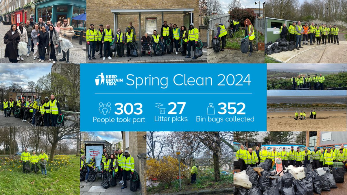 Over 300 of @ClearChannelUK's #PeopleBehindThePosters joined forces for 27 litter picks across the UK, in support of the #GBSpringClean held by @KeepBritainTidy. 🌱 The dedicated teams filled a whopping 352 bin bags - great job everyone! 🌍🚮 #PlatformForGood #LitterPick