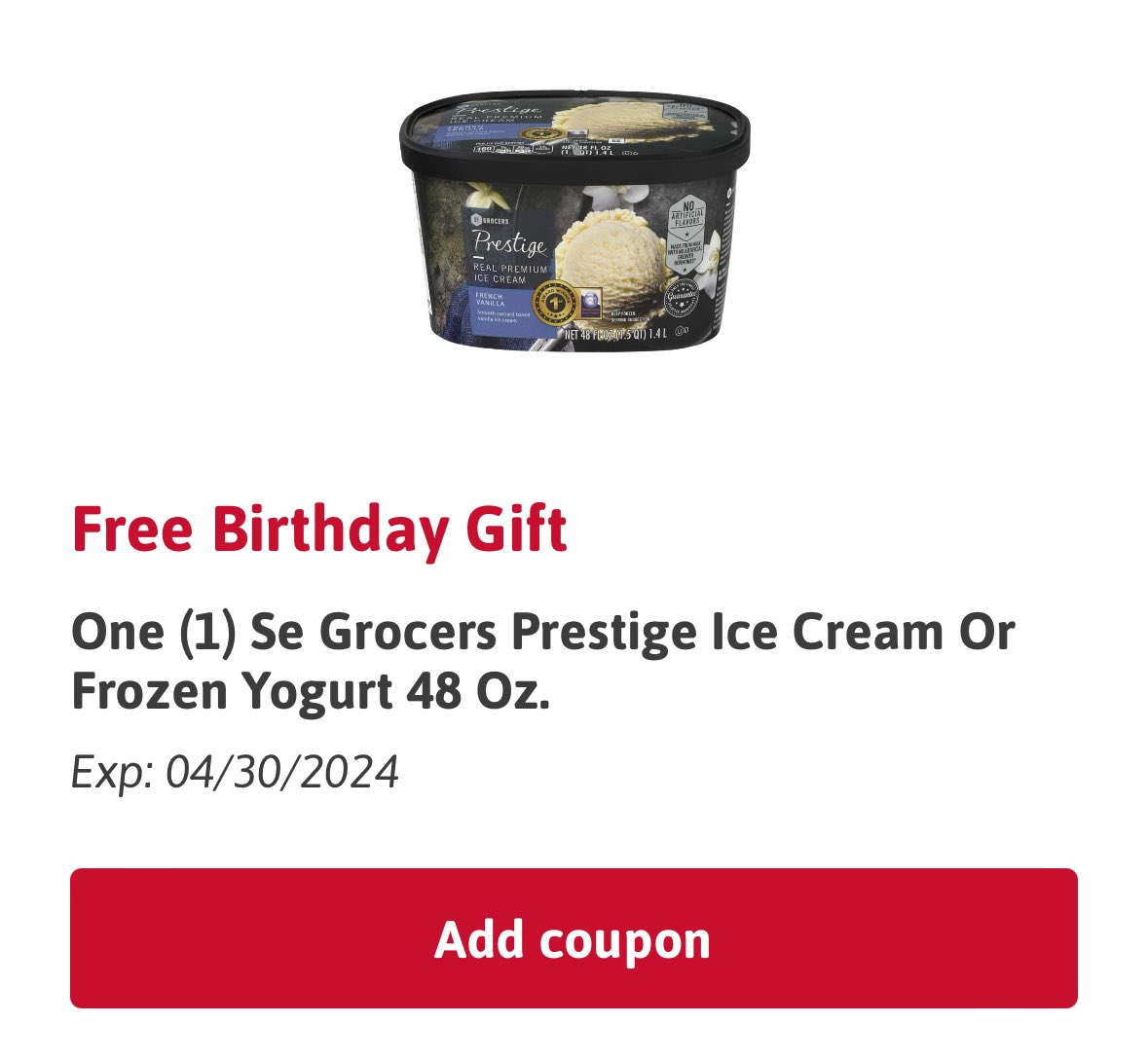 in a world of disappointing birthday coupons @WinnDixie delivers the big boy 48oz ice cream for straight up FREE

love my local grocer hope aldi never ends u