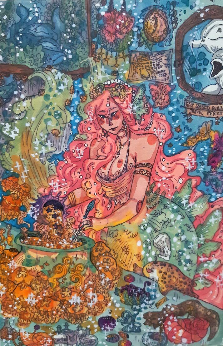 obbikko37's tweet photo. A Mermaid's Kitchen
 🌊🐚🌙
 #artistsontwitter #ArtistOnX #Mermaid #art #illustrationart #ocart #artmoots https://t.co/aYT8bApUvZ