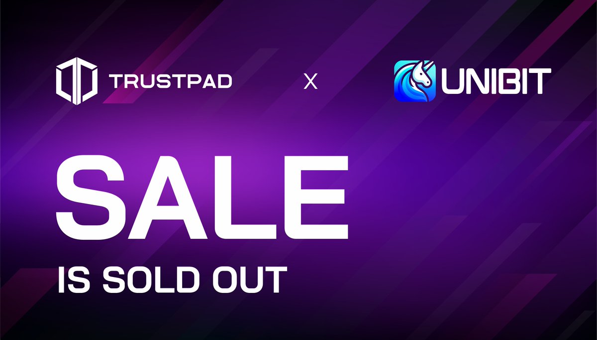 The @Unibit_bridge KOL Round Sale is officially SOLD OUT on @TrustPad! 🔥 🟠 That was FAST! 👀 🤝 Big thanks to all the participants! 🚀 TGE/Listing: April 8th, 2024 10:00 UTC on MEXC, BingX and Uniswap More details 👉trustpad.io/pool/unibit