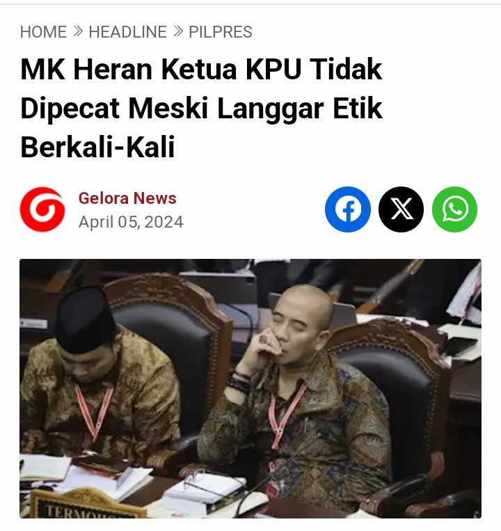 Justru kalo ketua KPU @KPU_ID dipecat makanya kita bingung... Min @officialMKRI Kayak baru saja tinggal diwakanda 😃