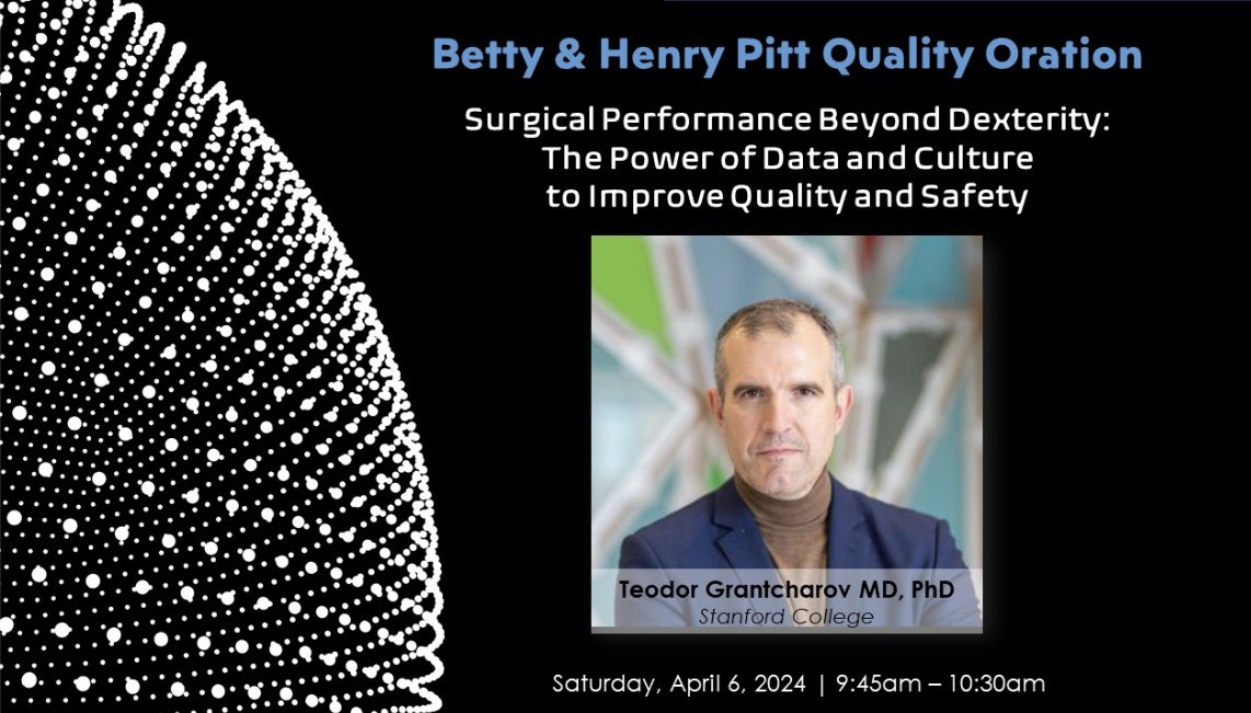 I am honoured to deliver the Betty &amp; Henry Pitt Quality Oration <a href="/AHPBA/">AHPBA</a> today. It’s time to look beyond dexterity when improving quality and #surgicalsafety. Improving complex systems requires holistic analysis and cultural transformation through data, not traditions and dogmas.