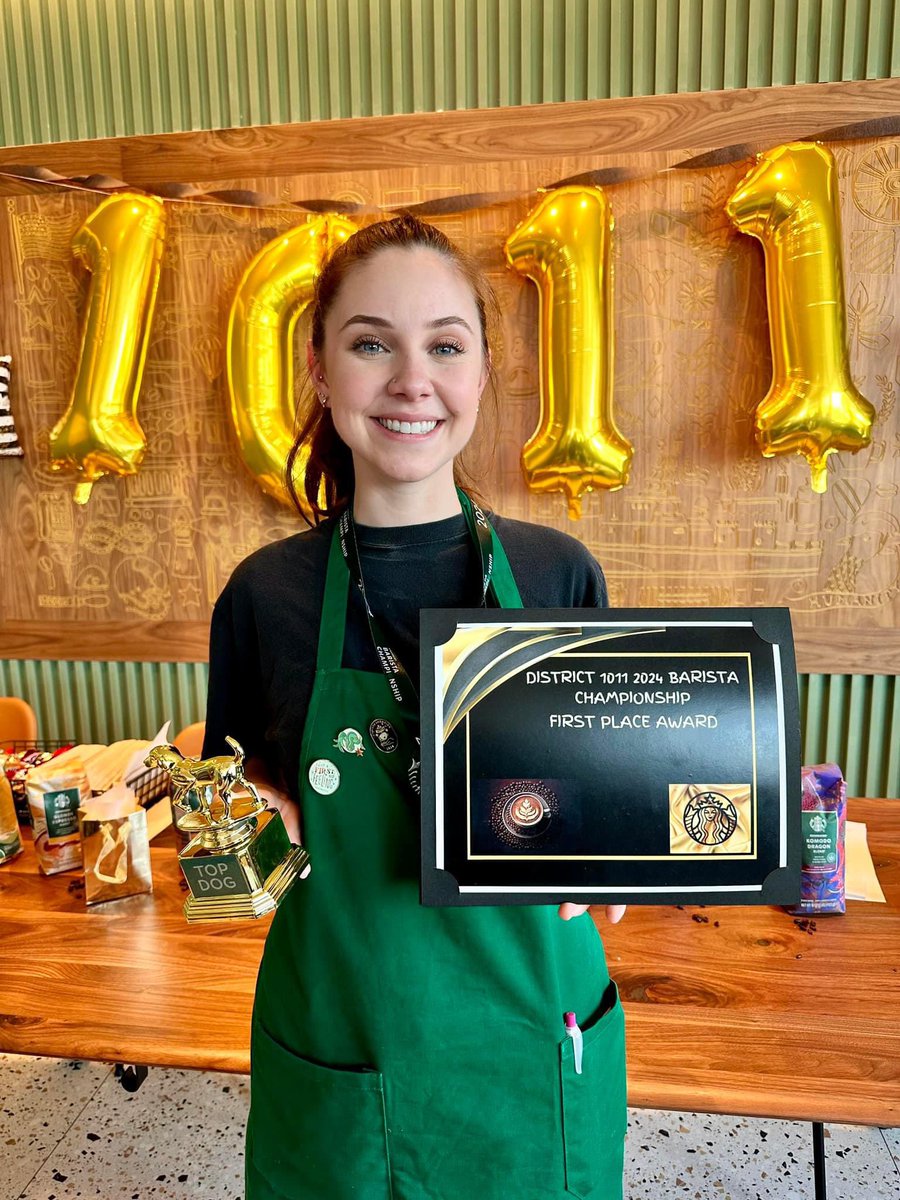 My little sister @gracie_mecum just won her district for the @Starbucks North America Barista Championship! Next up California 😯