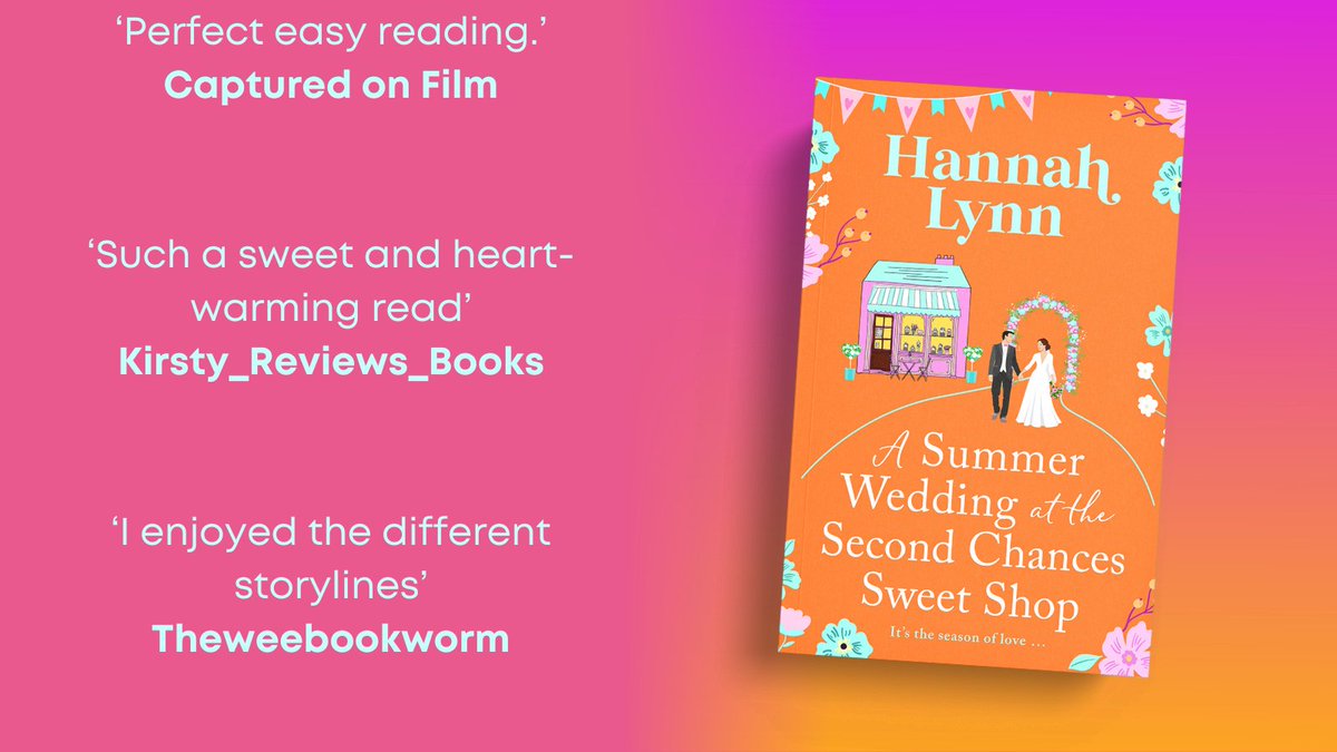 Thank you to @theweebookworm, @jo_bee and @KirstyReviews for their recent reviews on the #ASummerWeddingAtTheSecondChancesSweetShop by @HMLynnauthor #blogtour Buy now ➡️ mybook.to/summerweddings…