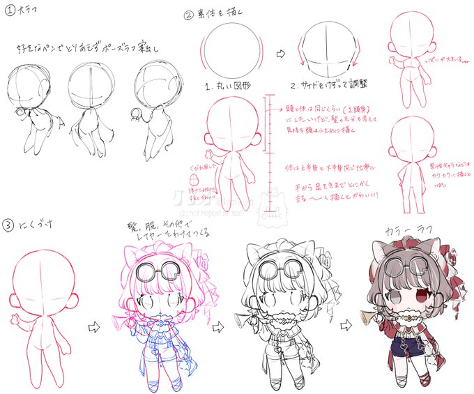 鉛筆っぽい質感のSDイラストメイキング 