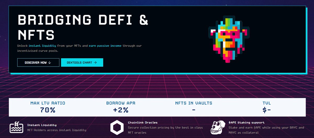 pix_ape's tweet photo. ๐ Introduction to PixApe!
#PixApe is a #decentralized #lending #protocol that allows users to obtain loans using non-fungible-tokens (NFT) as collateral. https://t.co/mjGGt83loO