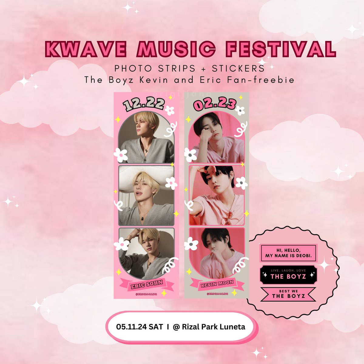 erigijjang's tweet photo. #TheBoyz at #KWAVE 

Kevin and Eric fan freebie₊⊹♡⊹₊
-by erigijjang♡

- like &amp; rt
- mbf The Boyz members on ig 
- show proof on d-day

1:1 ratio
kindly approach me lang po🥰
open for trades!

see you, deobis!🩷🩶
#KwavePH #KwaveMusicFestival https://t.co/Sz2pOVVGdD