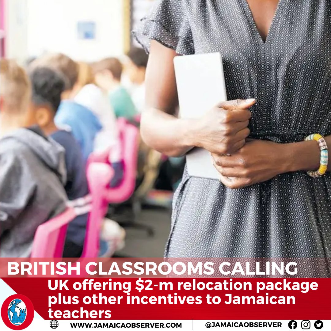 Almost 500 qualified Jamaican teachers swapped local classrooms for classrooms in the United Kingdom (UK) last year, as that country increased its recruitment drive to fill teaching vacancies in its schools. jamaicaobserver.com/2024/04/06/bri…