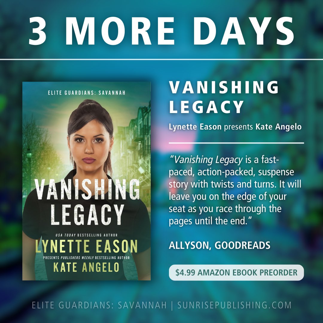 You still have time to pre-order this action-packed romantic suspense by @thekateangelo and @LynetteEason. The latest novel from @SunrisePublish.