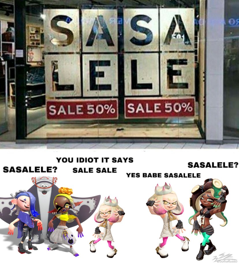 Note: Marina knows it say Sale Sale, she simply wants to play around with Pearl :3
