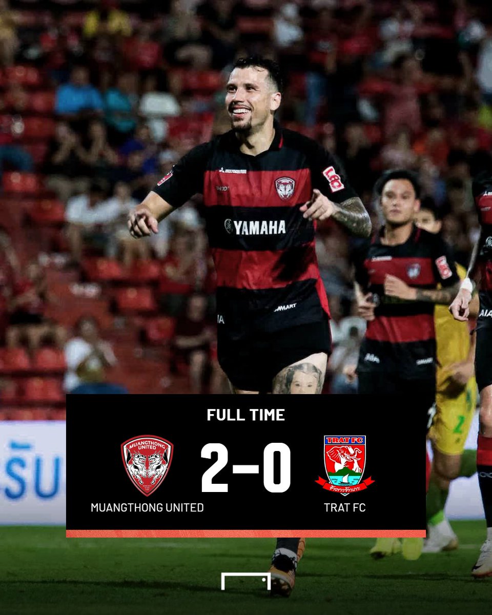 Goal_TH's tweet photo. 🔥 #FT : เมืองทอง ยูไนเต็ด 2-0 ตราด เอฟซี

⚽️ 1-0 วิลเลียม ป็อปป์ 42' (PK)
⚽️ 2-0 วิลเลียม ป็อปป์ 90'

'กิเลนผยอง' ไร้พ่าย 7️⃣ เกมติด ในรีโว่ ไทยลีก 2023/24 แต่ยั้งรั้งอันดับ 5️⃣ ตามเดิม มี 37 เกม จาก 24 นัด

#รีโว่ไทยลีก #บอลไทย #MTUTD🐲 #TratFC🏝️ https://t.co/2OOAgND0gs