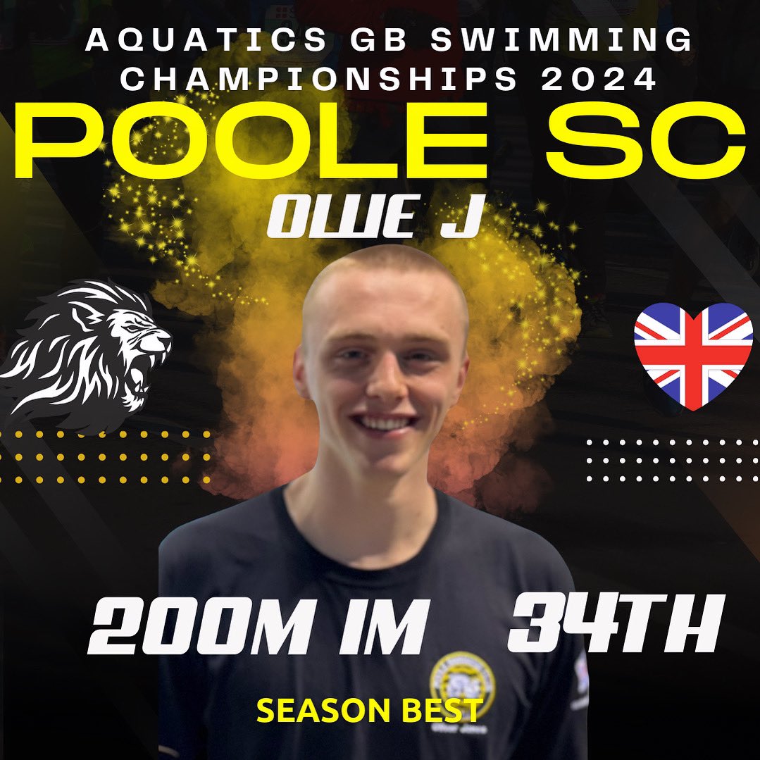 Day 4:  Ollie was in for the 200IM and with great improvements in back stroke was able to earn a season best by 3 seconds 👏👏👏