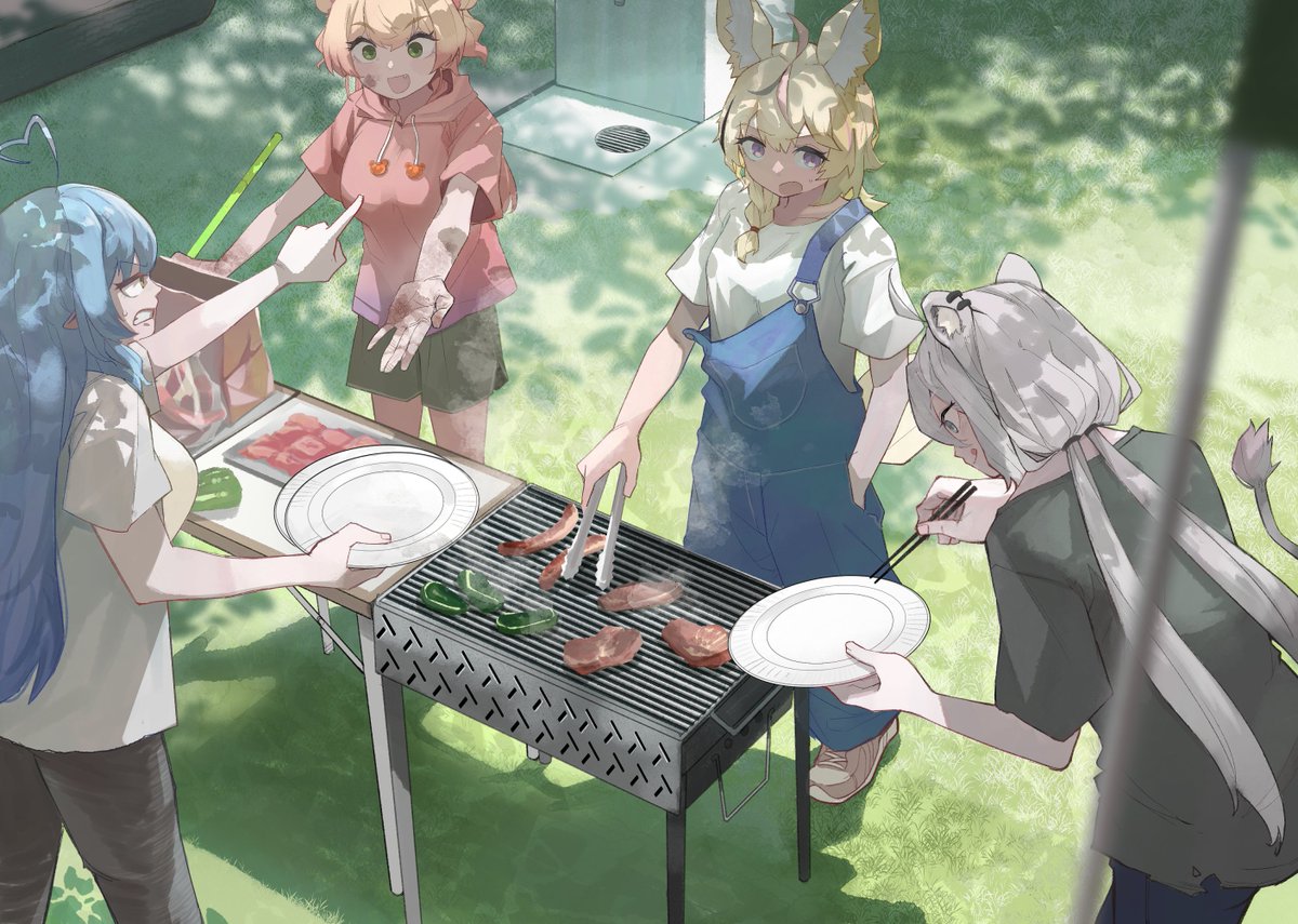 ねぽらぼBBQ🍖 #ねねアルバム #絵まる #LamyArt #ししらーと