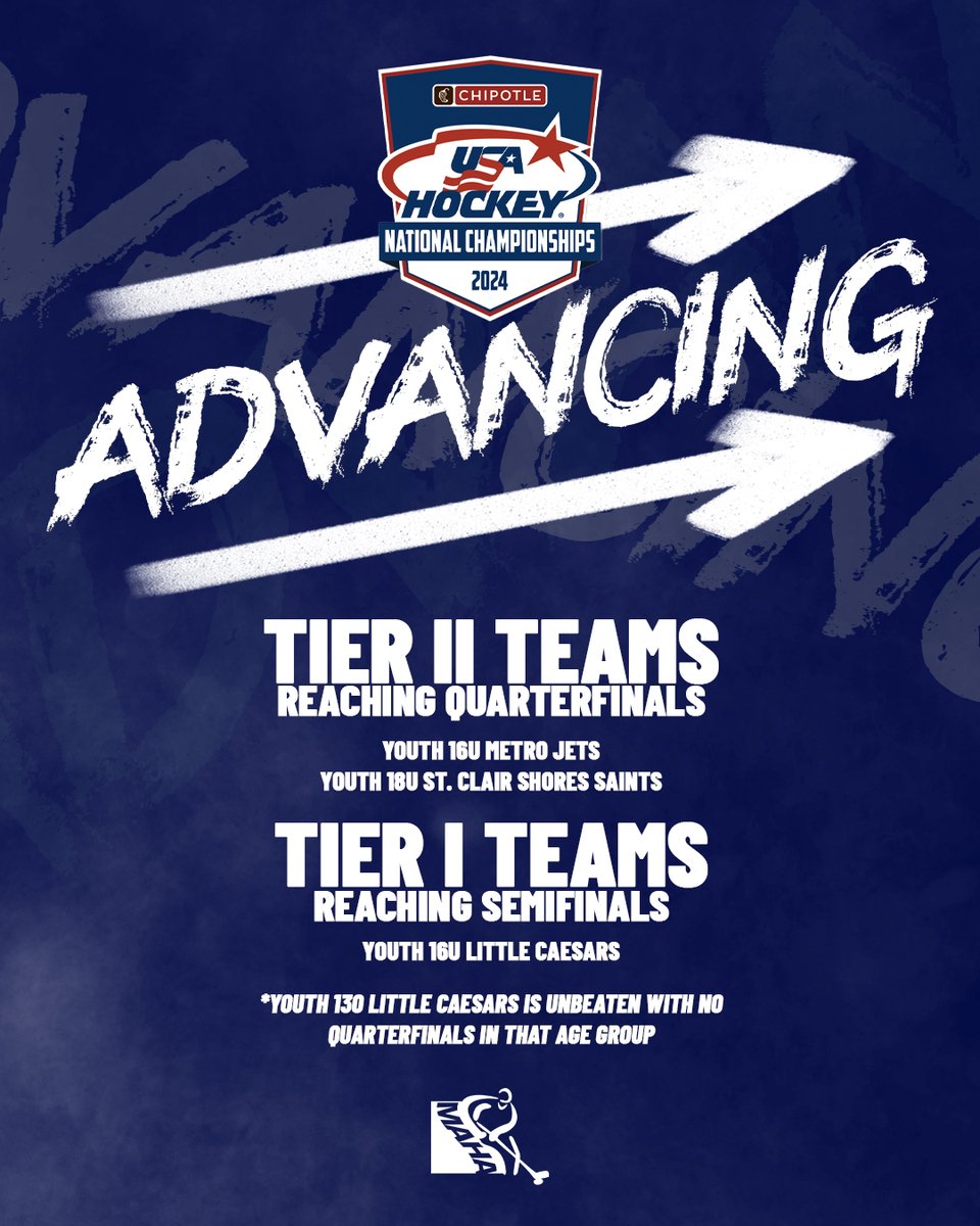 Four 🖐️ teams carrying the torch as we head into the final days of the 2024 <a href="/usahockey/">USA Hockey</a> National Championships!