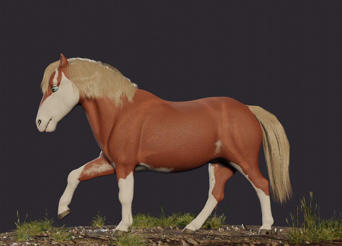 bron_ilves's tweet photo. This cute pony is also my own 4th 3D art without guides. 🐣
It took really a lot of time cause I didn’t even know what is retopology, UV maps, how to do sculpt and how to texture the model. So I was learning and practicing on this pony

#blender #3Dart #horse #blendercomunity https://t.co/4E2FpfPMe2