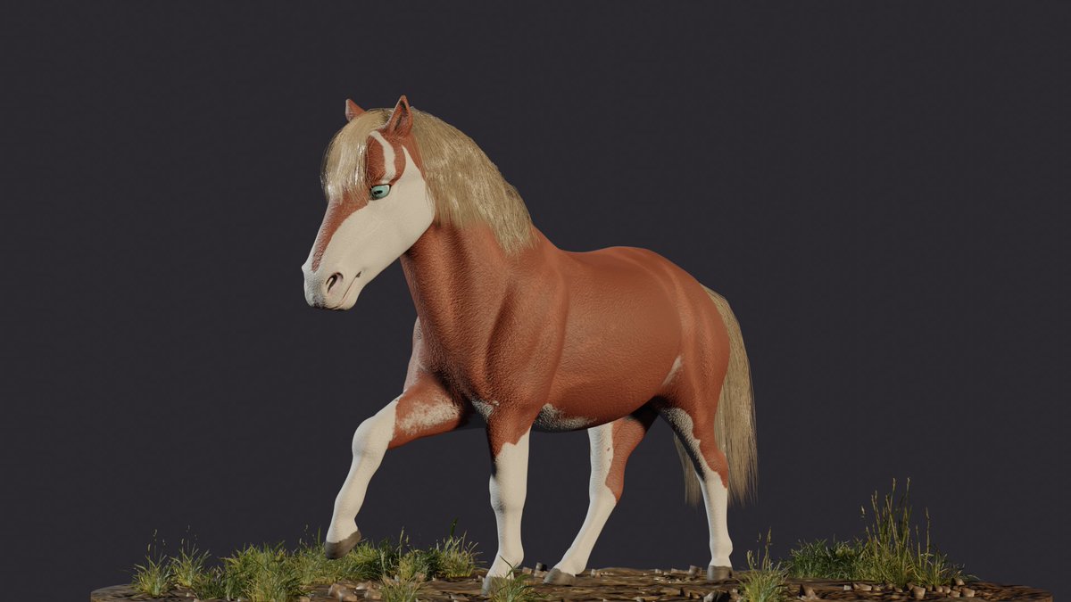 bron_ilves's tweet photo. This cute pony is also my own 4th 3D art without guides. 🐣
It took really a lot of time cause I didn’t even know what is retopology, UV maps, how to do sculpt and how to texture the model. So I was learning and practicing on this pony

#blender #3Dart #horse #blendercomunity https://t.co/4E2FpfPMe2