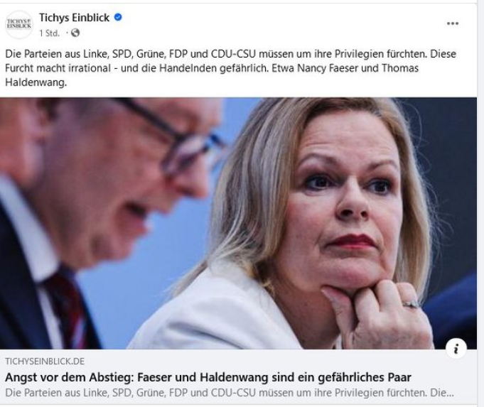 SandraKMeier's tweet photo. Angst vor dem Abstieg: #Faeser und #Haldenwang sind ein gefährliches Paar #ReadingTheSigns
Der Widerstand gegen das BeuteKartell der AltParteien wächst
https://t.co/EmaqyB07sF https://t.co/iO4xjfijWw