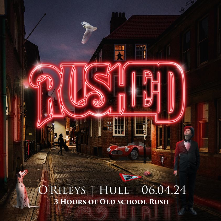 Tonight at O'RIleys, Rushed - Tribute to Rush. 3 hours of classic prog rock. Doors 7pm, band onstage 8pm. Tickets £10 plus bf from good-show.co.uk/events/654 or pay on the door £15 (cash or card) @livemusicinhull @bbcburnsy @gr8musicvenues @HULLwhatson @VHEY_UK @VisitHullEvents