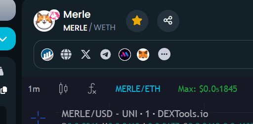 Merle_ERC's tweet photo. . $MERLE @DEXToolsApp 

https://t.co/3l0CiznsYD https://t.co/p9hFDVmewe