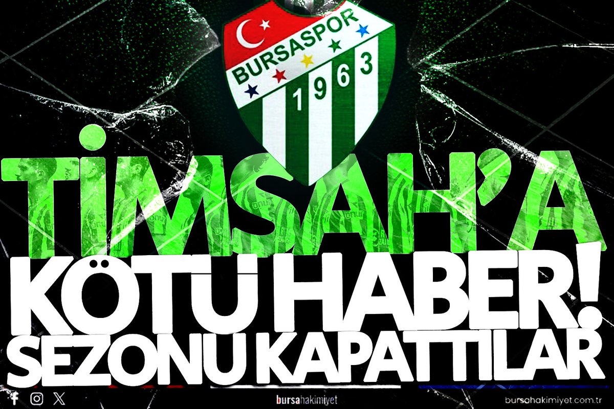 ⚠️ #Bursaspor'a kötü haber! Sezonu kapattılar... tinyurl.com/yypu398j