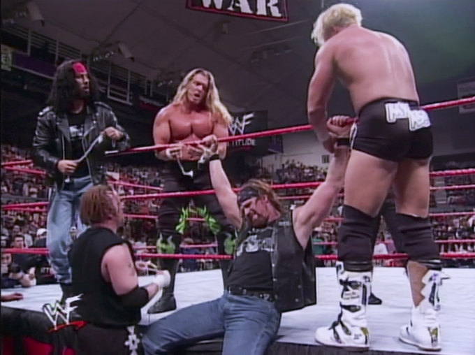 4/6/1998

D-Generation X defeated The Disciples Of Apocalypse on RAW from the Oncenter War Memorial Arena in Syracuse, New York.

#WWF #WWE #WWERaw #DGenerationX #DX #TripleH #XPac #RoadDogg #BillyGunn #DisciplesofApocalypse #Chainz #Skull #8Ball