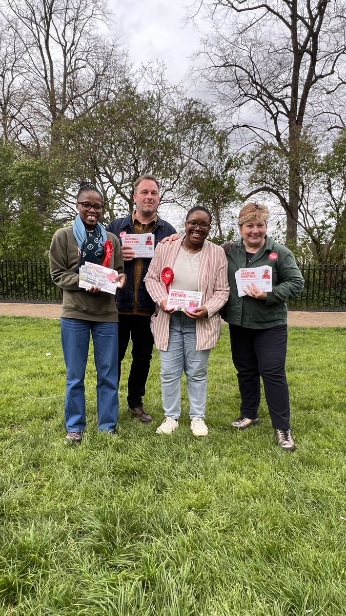 Hello De Beauvoir… Perfect weather for a canvass with Jasmine Martins, standing in the De Beauvoir by-election on Thursday May 2nd. With… @Semakaleng @JoeWalkerUK @JasziieeM @EmilyThornberry 

#VoteLabour #VoteSadiq #VoteJasmine #VoteSem