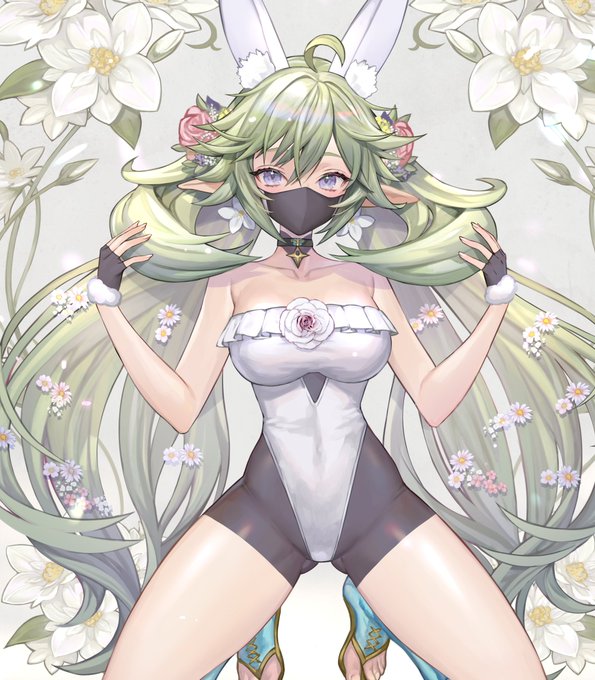 素晴らしいリクエスト頂いたのでマスク&amp;スパッツ差分も追加します(❁ ˘ω˘ ❁)つ 