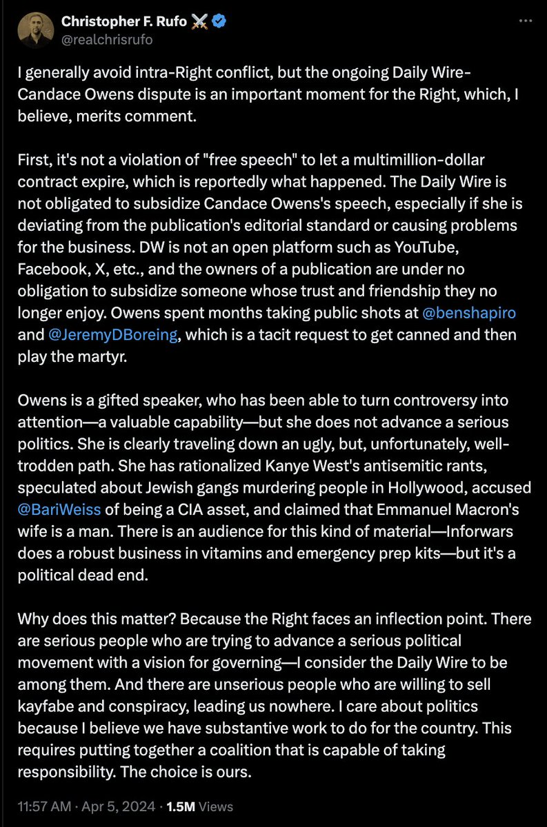 jnorcr's tweet photo. Rufo's tweet comes from a someone who I take to be a serious person who is trying to advance a nefarious political movement with an authoritarian (read: Fascist) vision for governing.
#ChristopherRufo #RightWingWatch #GOPInfighting https://t.co/5ct9W1ln1p