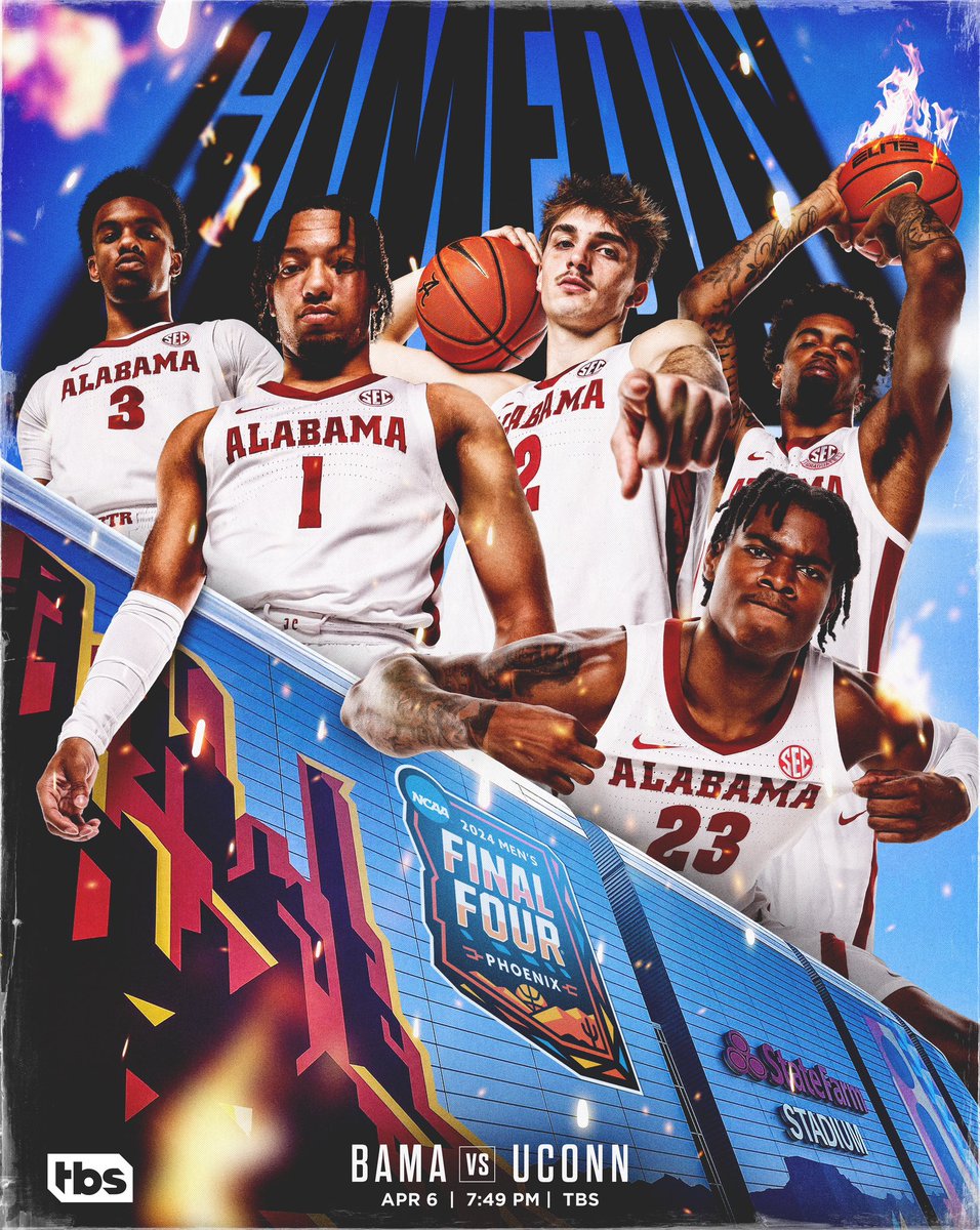 Bama vs. UConn in the Final Four. #RollTide | #BlueCollarBasketball