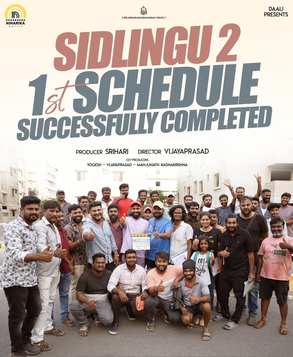 1st Schedule Successfully Completed ✨ #Sidlingu2 #NiharikaMovies #Vijayaprasad #LoosemadaYogi #Sonugowda #Janoopseelin #filmycult