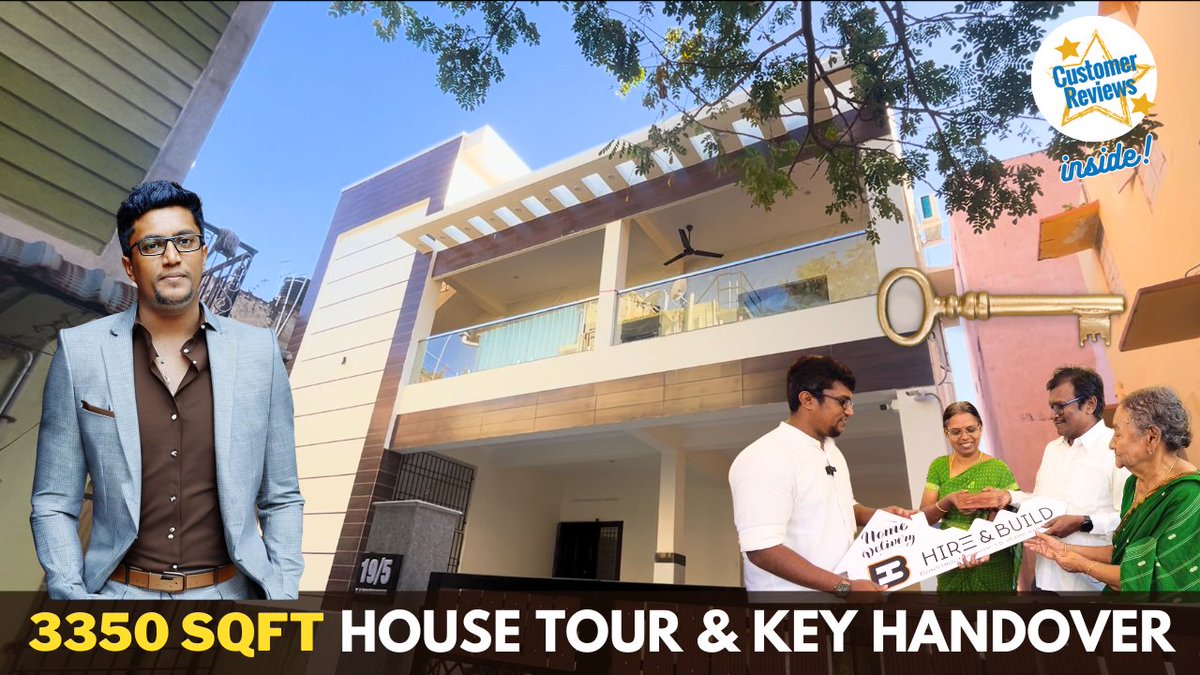Watch this 3350 sqft House tour and Key handover to our client 

The best part? We will hear about their experience with Hireandbuild directly from the Client!.

Video Link : youtu.be/LAk-wAKJEEM

#houseTour #Construction #builders #hireandbuild