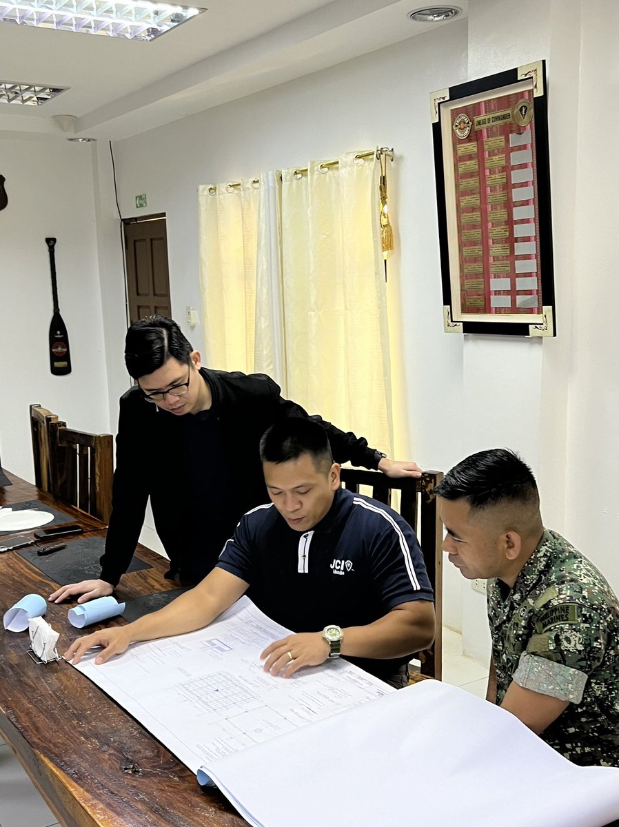 wadeeusores's tweet photo. We presented to the Philippine Marine Corps - Force Reconnaissance Group, the blueprints of our Kalinga Sa Mandirigma Multi-Purpose Building donation - a special project initiative under JCI Manila.

#iftheresaWILtheresaWADE #ParaSaBayan #Marines #SupportOurTroops #JCImanila https://t.co/vIx9kPrO0y