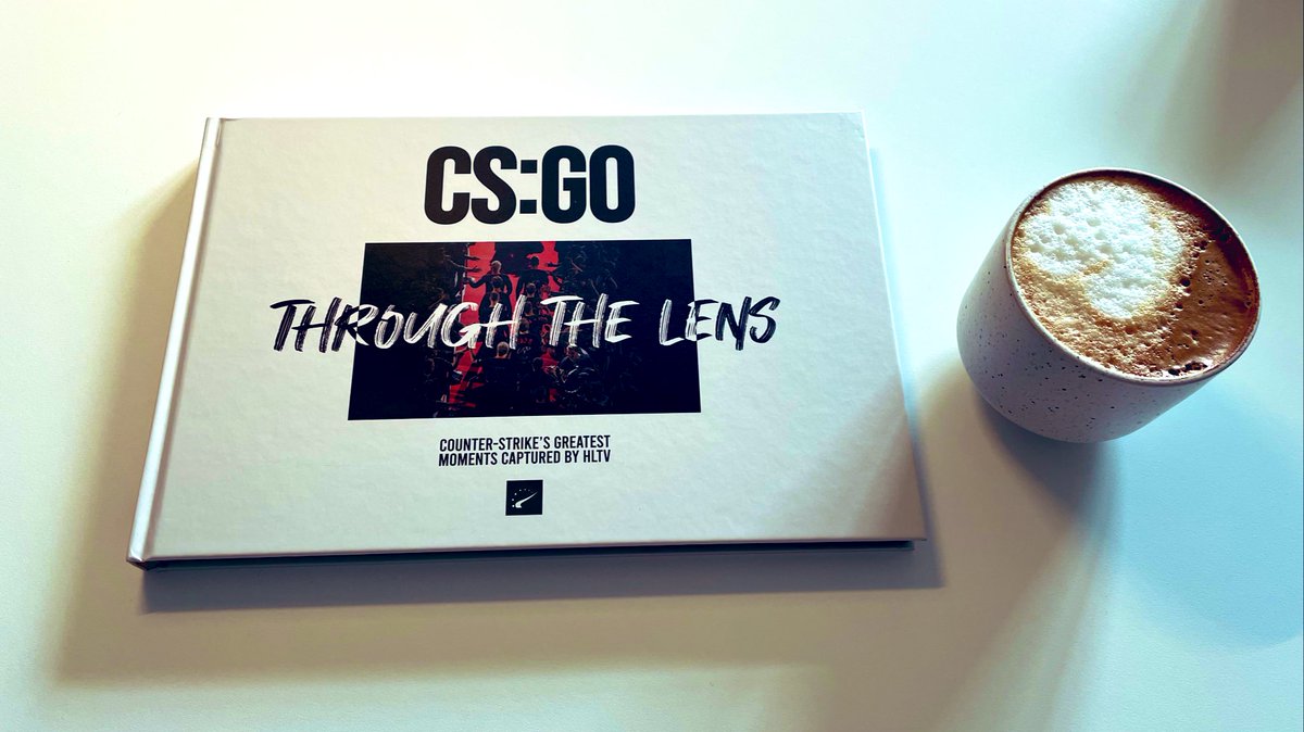 Small coffee break with “CS:GO Through the Lense” by @HLTVorg before jumping on a plane for #IEM Chengdu. So much history ♥️ Excuse the failed panda latte art.