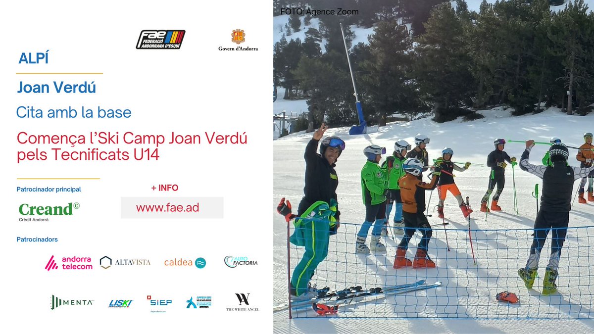 FAEAndorra's tweet photo. BASE · L’Ski Camp U14 @JoanVerdu, tot el cap de setmana a @OrdinoArcalis i el #CTEO @Esports_Govern @GovernAndorra
INFO ✅ https://t.co/FSy5FIidtw https://t.co/DsVFd3JCxS