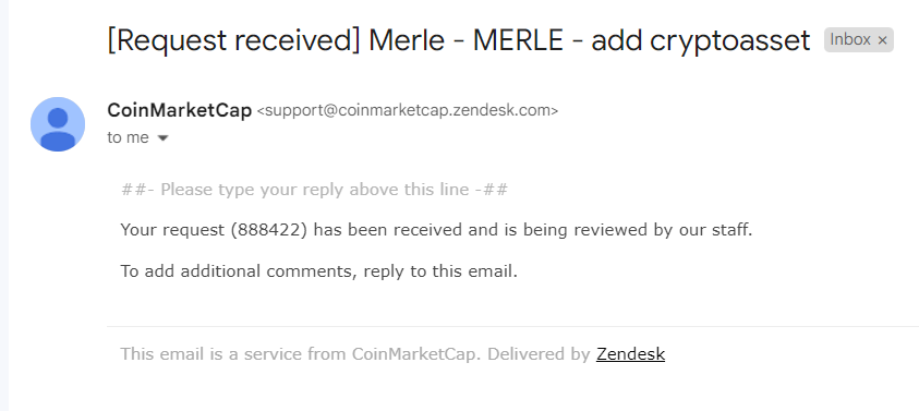 Merle_ERC's tweet photo. . @CoinMarketCap $MERLE Token listing request

Request ID: 888422

Please assist thanks

#MERLE #CMC https://t.co/6vwmf5SBNb